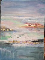 Originalgemälde, Landschaft mit Gold,Leinwand 50x70cm Unikat