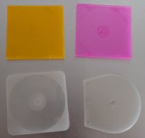 4 farbige Slim CD-Hüllen 2x transparent, 1x orange, 1x gelb