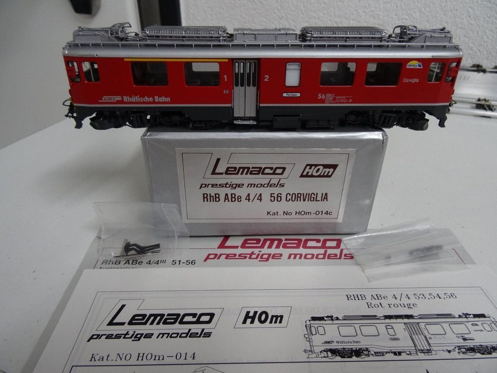 Locomotive Lemaco ABe 4/4 RhB COVIGLIA Nr 56 - Échelle HOm - Édition Limitée 1994 - Occasion