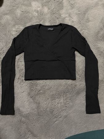 Even&Odd Black Ribbed Long Sleeve