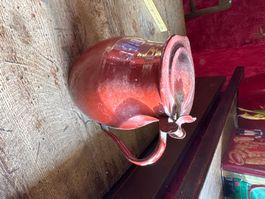 Pot ancien cafetière ou théière ? émaillé rouge