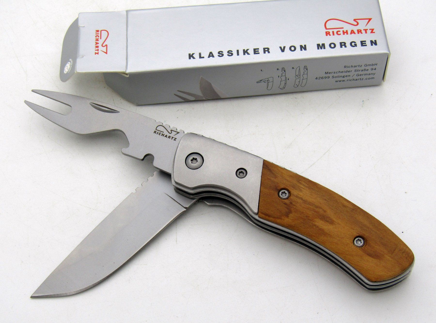 Coltelli tascabile: Richartz Picknick Taschenmesser, Messer+Gabel+Flaschenöffner – Usato da Berneck venduto da imp0308