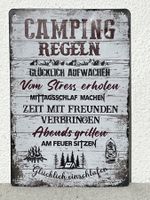 Camping Regeln Blechschild, Dekoschild