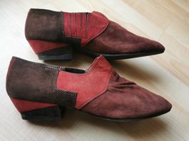 elegante rote Wildlederschuhe Vintage Gr.39 made in Italy