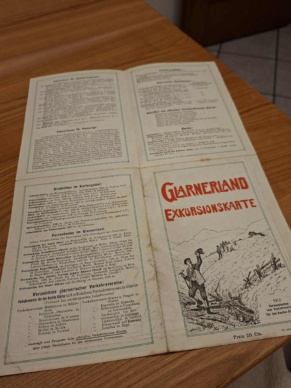 Cartine & Atlanti: Glarnerland Exkursionskarte 1912 – Usato da Ganterschwil venduto da HeidiuPeter 9