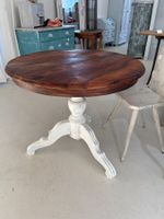 Tisch rund Couchtisch Salontisch Nussbaum shabby weiss börni