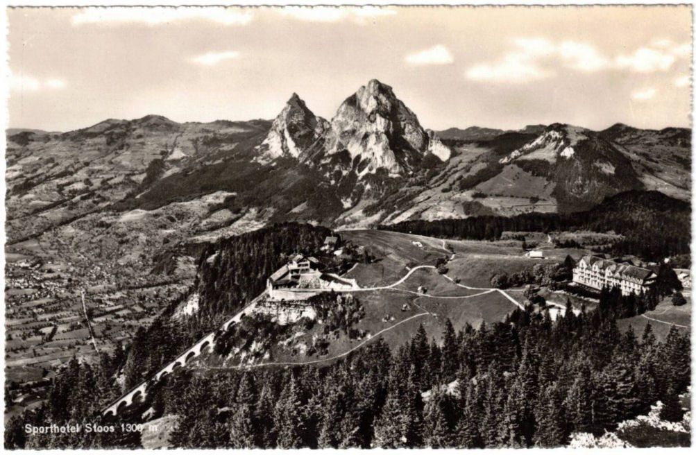 Cartoline postali: Stoos - Standseilbahn mit Mythen – Usato da Binningen venduto da Mountainrider
