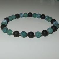 Armband Knistern Achat Perlen - Lava 6mm