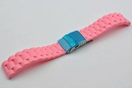 Uhrenband Silikon Stahlband Design pink