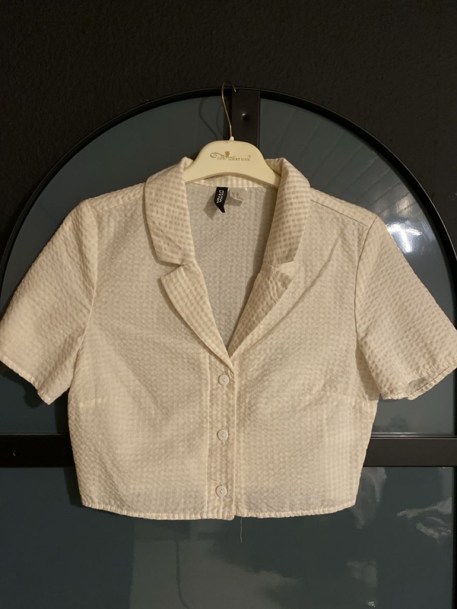 Camicette: Sommerbluse gecroppt, Gr. 34, beige/weiss – Nuovo (secondo la descrizione) da Sitterdorf venduto da SecondHandRe