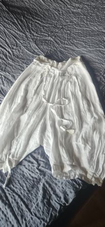 Weisse Leinen Pluderhose M