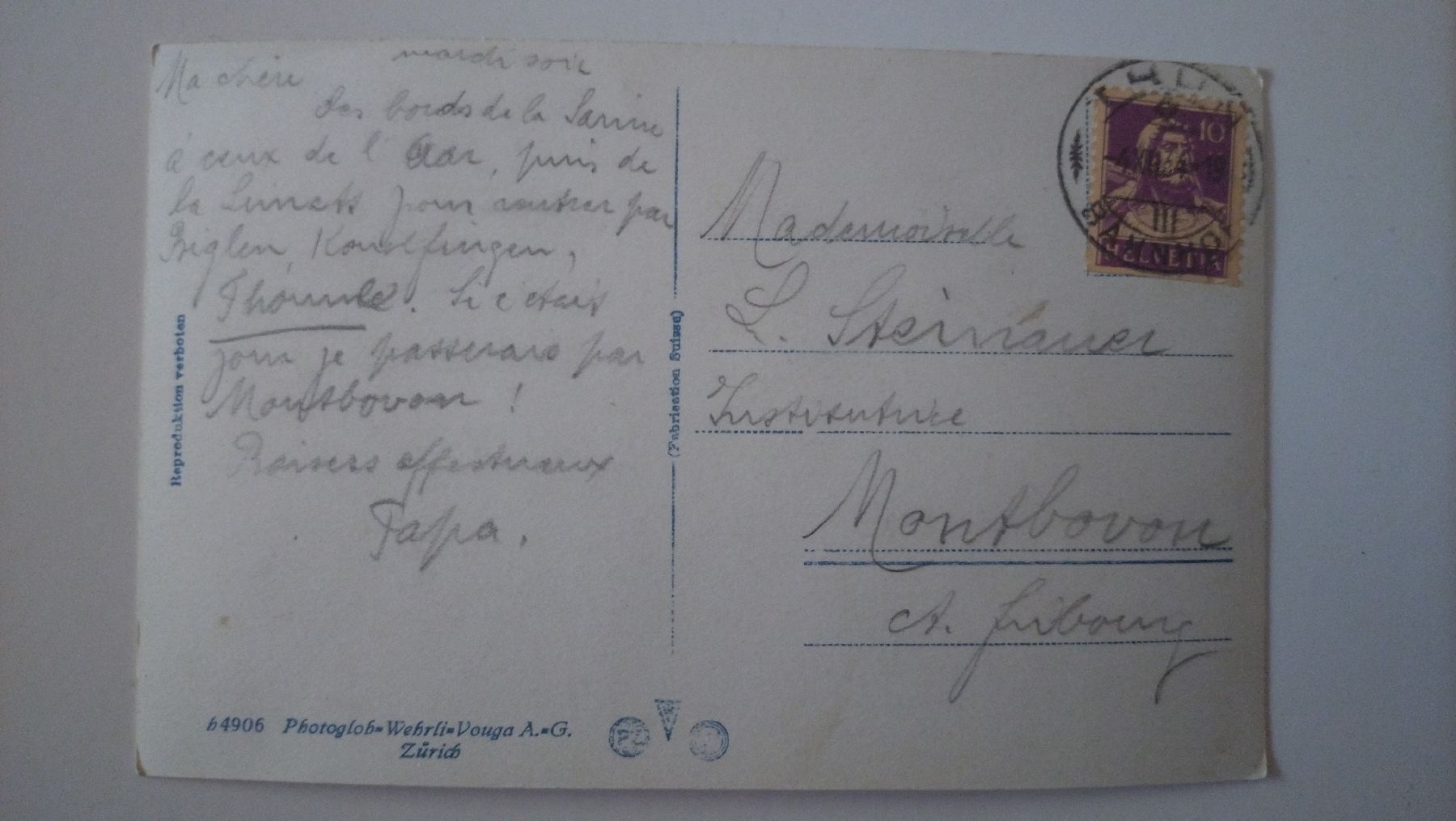 Cartoline postali: Thun Château  – Usato da Farvagny-le-Grand venduto da LaCaverne 1