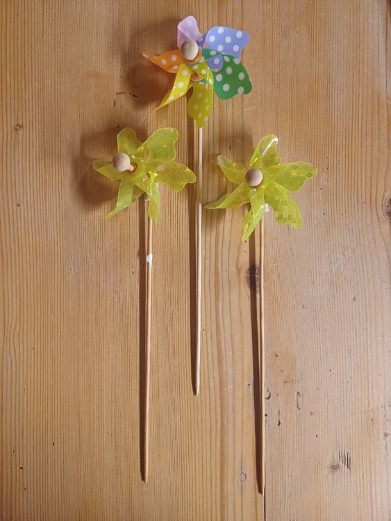 Neviti Windräder Mint-Gold – 3er-Pack – Größen 30, 26 Und 21 Cm – Moderne Partydeko Für Jeden Anlass