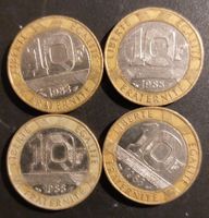Seltenes Lot: 4 Stück 10 Francs 1988 Génie - erster Jahrgang