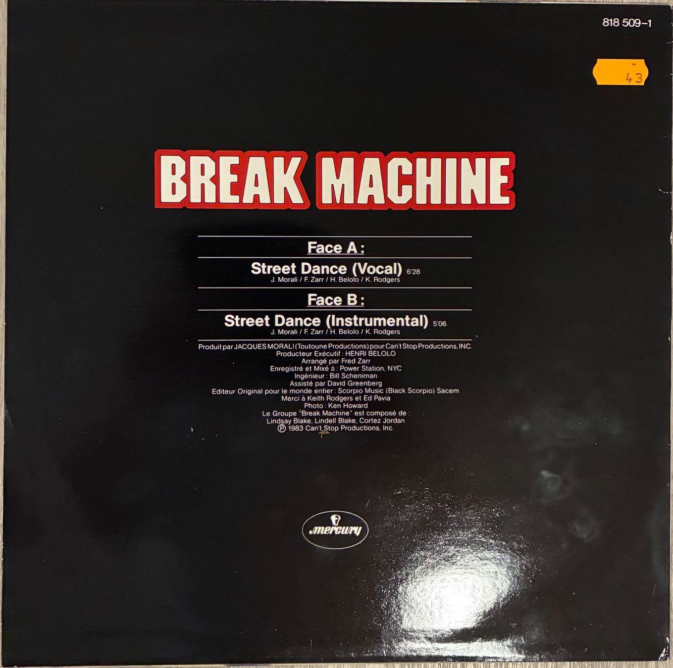 Schallplatten: BREAK MACHINE - Street Dance Maxi Lp 1983 – Gebraucht aus Mühlethal von superfast78 1
