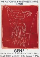 Kunstausstellung Genf 1946 - Originalplakat von M. Barraud