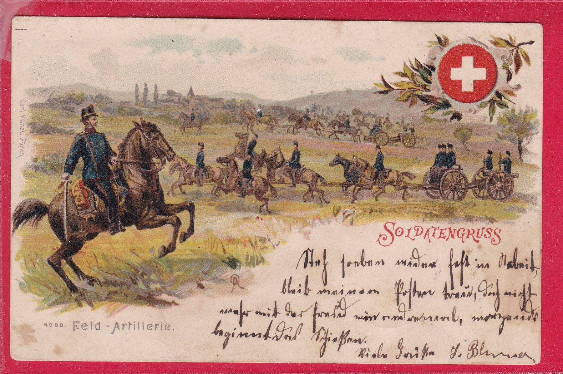 Cartoline postali: SOLDATENGRUSS, FELD-ARTILLERIE, 5.9.1900 – Usato da Oberrieden venduto da Gebirgsstelze