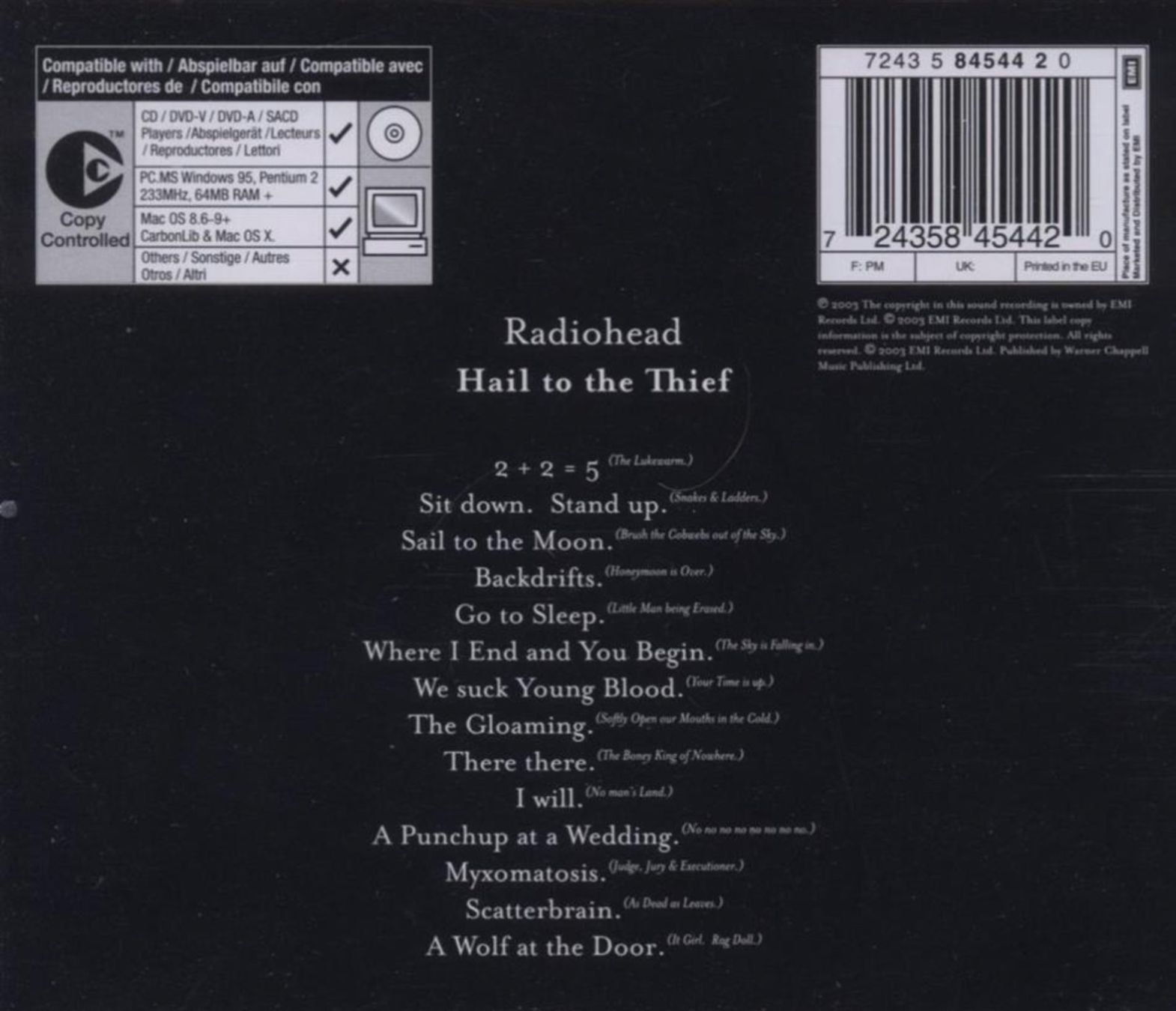 CD: Radiohead - Hail to the Thief – Usato da Brunnen venduto da Barfly5 1