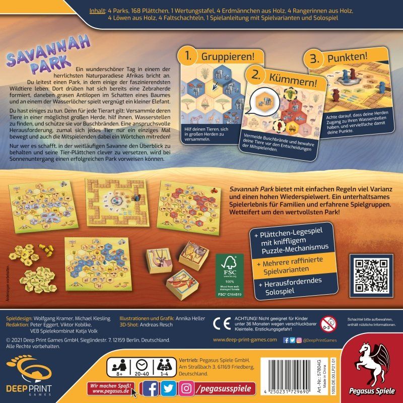 Pegasus Spiele Giochi: Spiel Savannah Park – Nuovo e nell'imballaggio originale da Uster venduto da Ludit 1