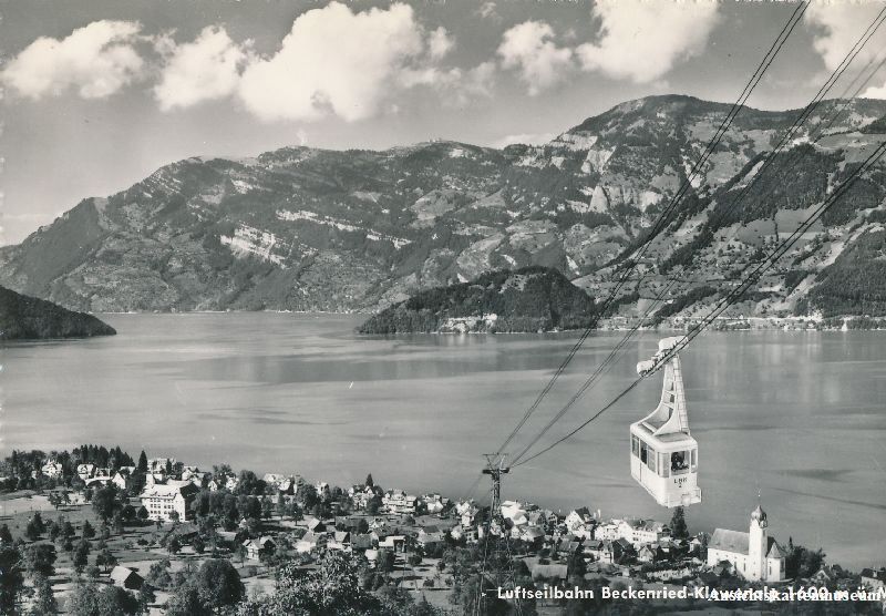 Cartoline postali: Beckenried -Luftseilbahn Klewenalp c1955 – Usato da Emmenbrücke venduto da teestube
