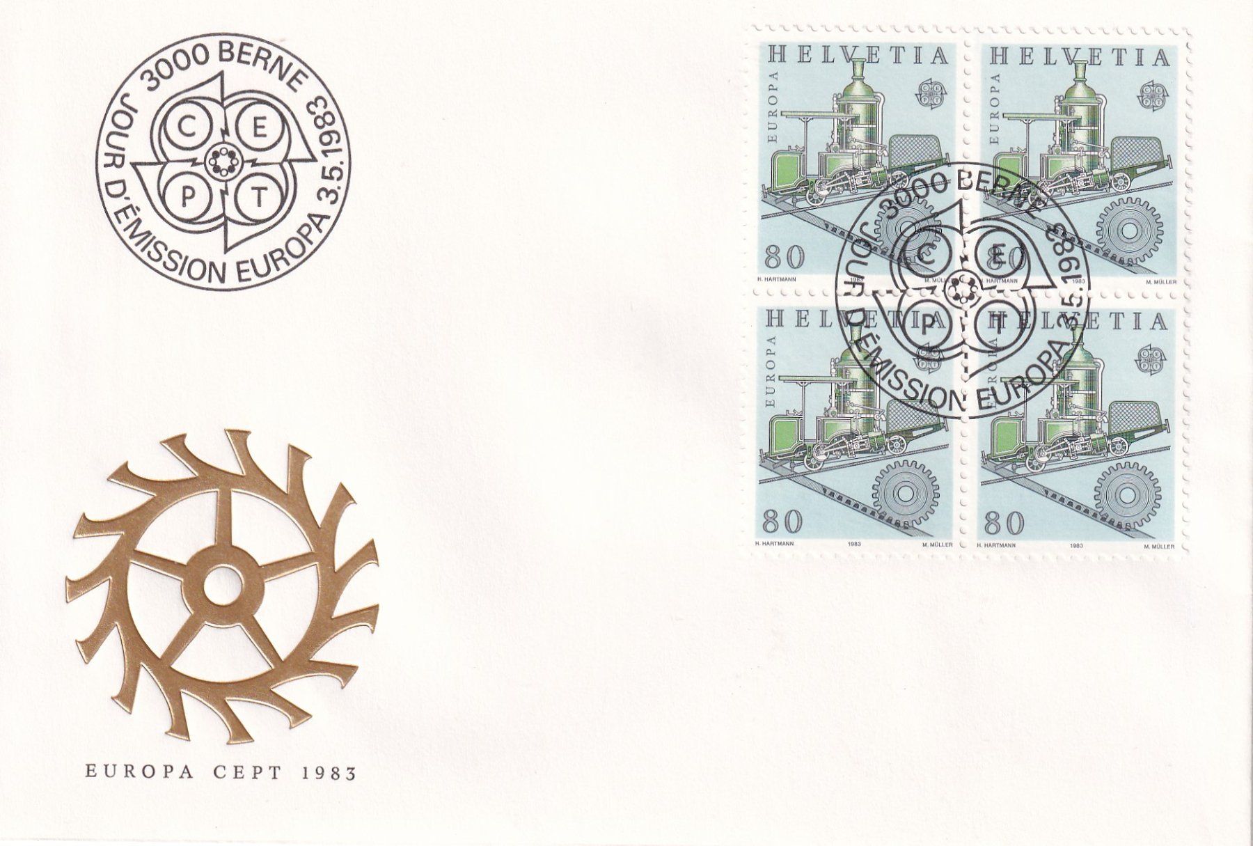 Alle Briefmarken: Lot 5 Briefe FDC 4er Block  1983 – Gebraucht aus Rossa von becky05 2