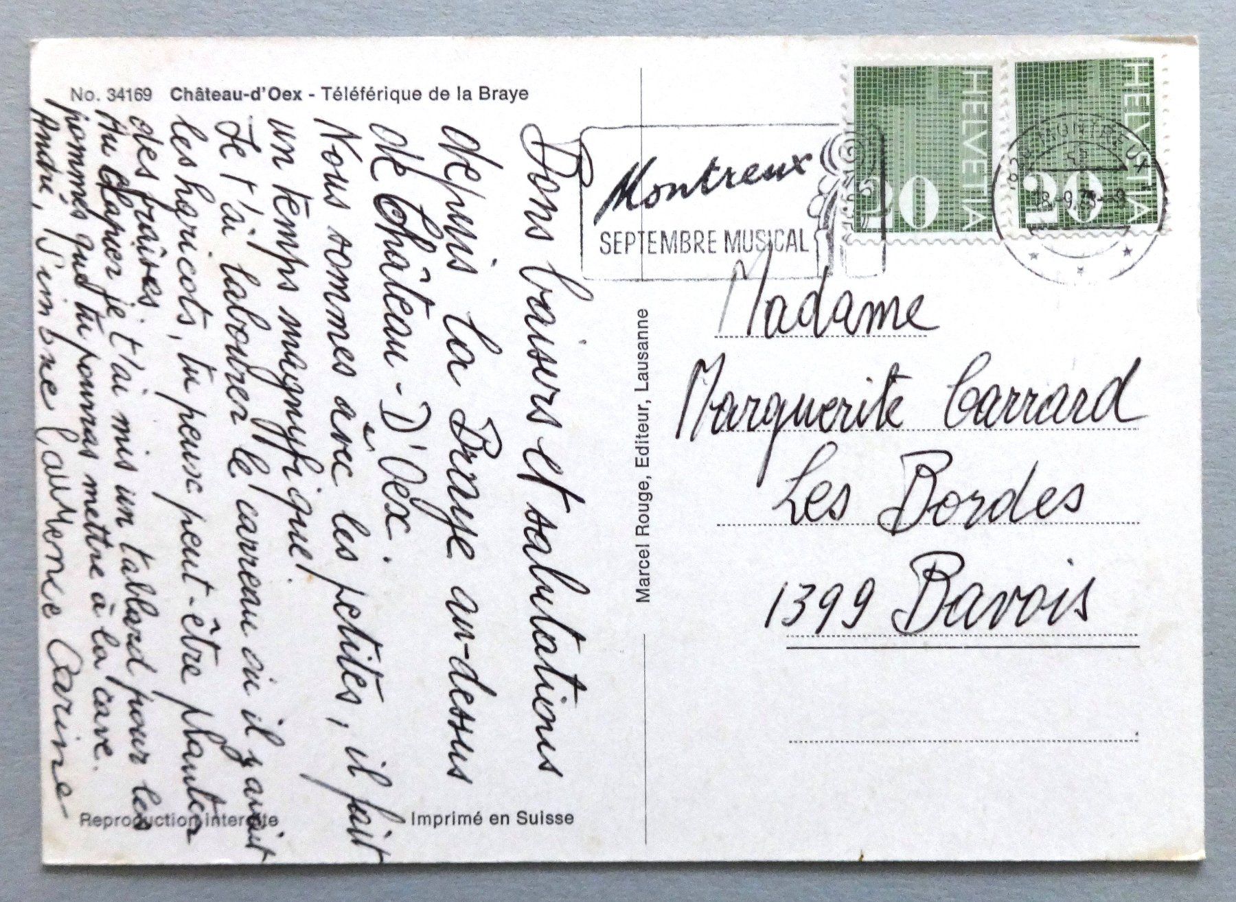 Cartoline postali: Château-d'Oex - Téléphérique de la Braye – Usato da Fétigny venduto da Billy2miny 1