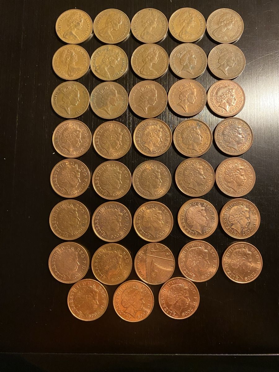 Tutti le monete: Royaume-Uni, lot de 38 pcs de 1 penny – Usato da Corsier-sur-Vevey venduto da Ginoarturo