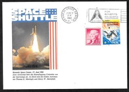 USA Sonderbrief Space Shuttle 4 Startbeleg 27.6.1982