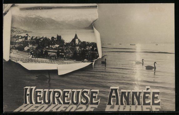 Ansichtskarten: AK Lutry, Vue génerale, 1918 – Gebraucht aus Berlin von bartko-reher