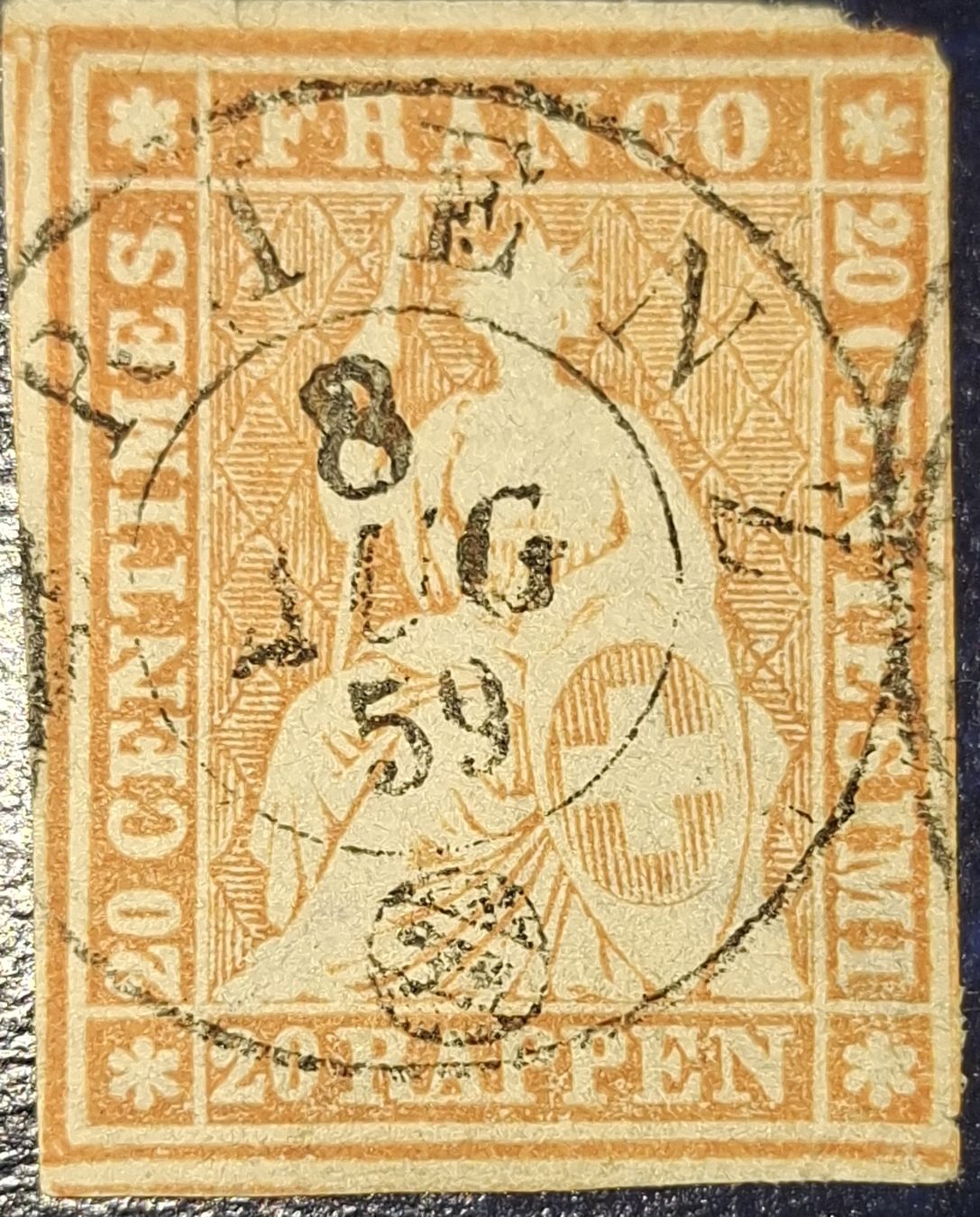 Tutti i francobolli: Strubel 25D Brienz Kat. 280.- – Usato da Balgach venduto da SIMEON27
