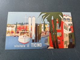 Stupendo Manifesto vintage Visitate il Ticino Tessin
