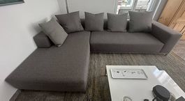 Eck-Sofa Stoff grau