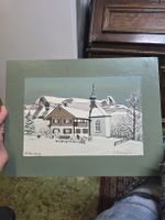 Ölgemälde J. Mannhart Oberberg 40x30 cm Wintermotiv 