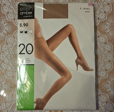 Ellen Amber Crêpe Strumpfhose 20den Gr.L Oyster Hautfarben