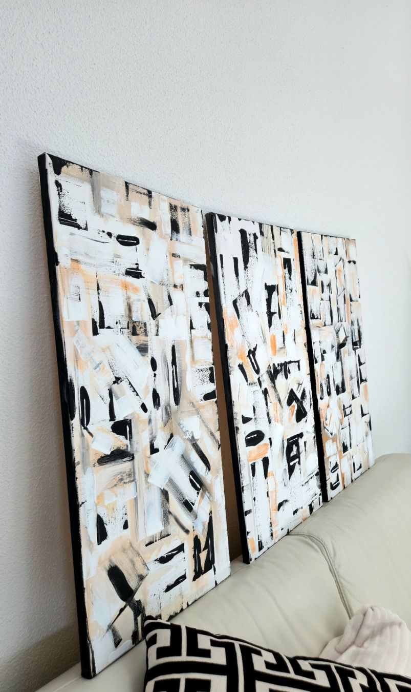 Foto & Immagini: Abstrakte Kunst Leinwand Triptychon 3-teilig modern – Nuovo (secondo la descrizione) da Schlieren venduto da milla26 1