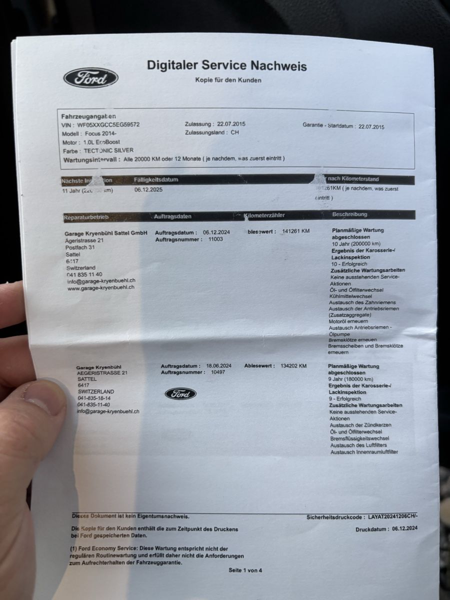 Ford Automobili: Ford Focus 1.0SCTI Titanium – Usato da St. Margrethen SG venduto da rah_667g 7