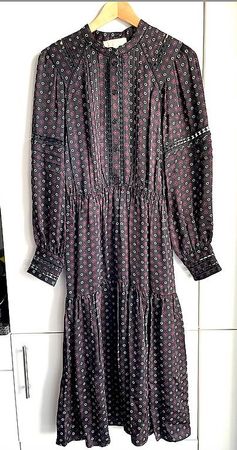 Splendide robe 3/4 Michael Kors noire et bordeaux