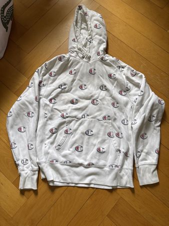 Champion Hoodie Blanc Imprimé Large, 2XL