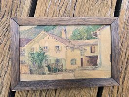 Bild: Aquarell Hausansicht 1926 gerahmt