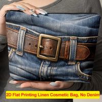 💼 Jeans Leinen Kosmetiktasche Reise Kulturbeutel Makeup Bag