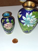 Cloisonné, Vintage, Handbemalt, Vasen