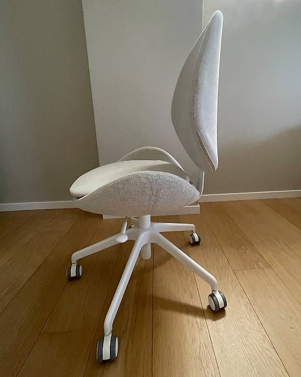 Sedie: Chaise de bureau IKEA HATTEFJÄLL  blanc / tissu beige clair – Usato da Jussy venduto da bru_xl8z 1