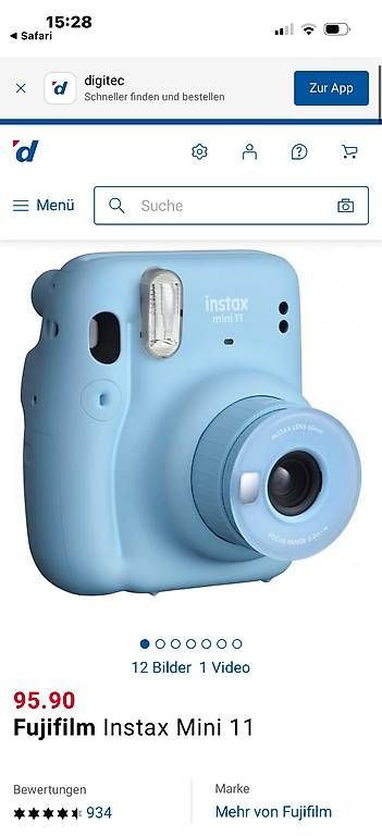 Fujifilm Appareil photo: Fujifilm Instax Mini 11  Hellblau / NP ca. 95 Fr. – D'occasion à Winterthur par idr_f7qt 2