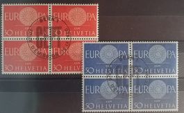 3965) 373-74, Europamarken 1960, ET im 4-Block Kt. 12.-