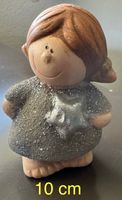 Weihnachtsdeko Mädchen Figur mit Stern, 10 cm gross