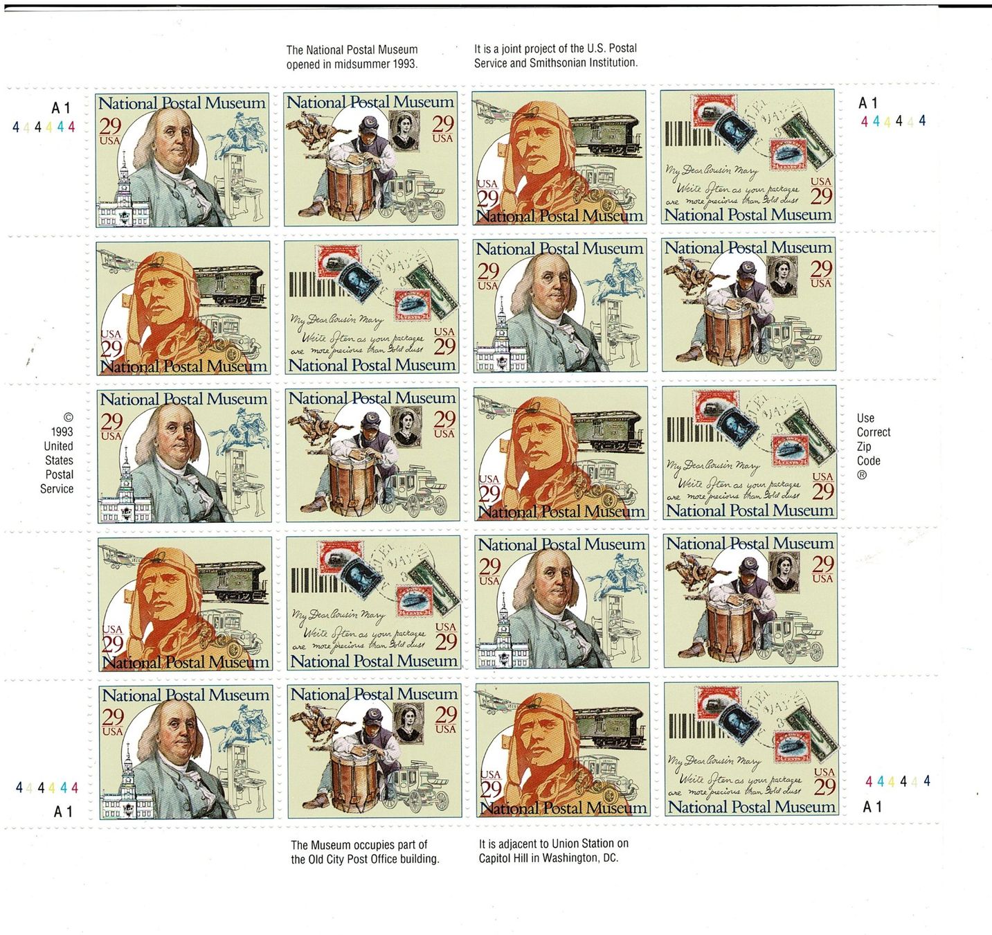 Tutti i francobolli: USA National Postal Museum 1 KB  ** – Nuovo (secondo la descrizione) da Lausanne venduto da Whorvath