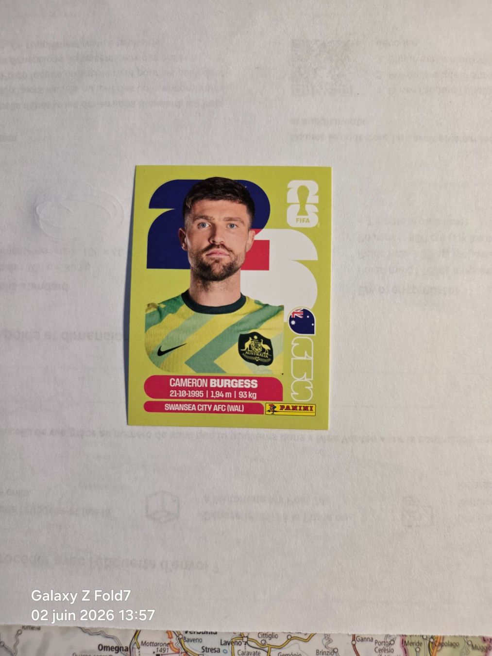 Panini Carte collezionabili: Panini  2026CAMERON BURGESS AUS 8 – Nuovo (secondo la descrizione) da Grand-Lancy venduto da Seo67