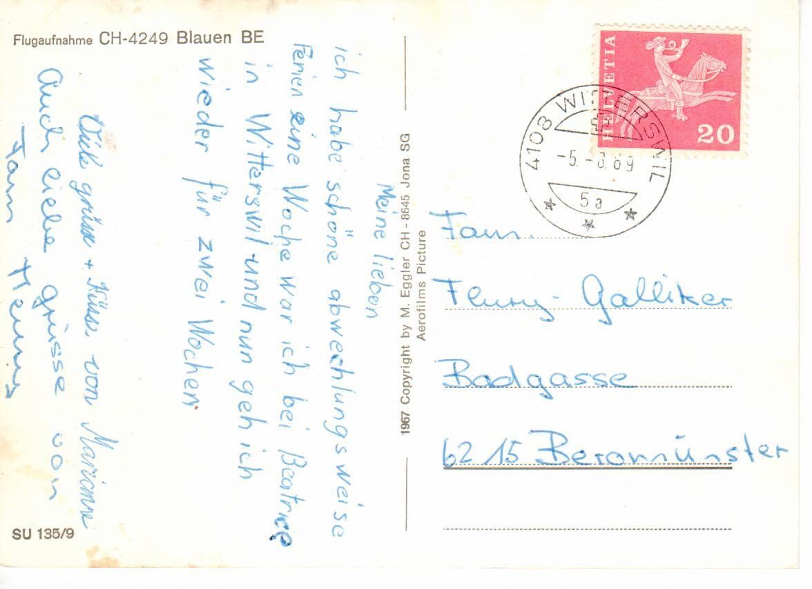 Cartoline postali: Flugaufnahme Blauen BE – Usato da Wolhusen venduto da Curver9 1