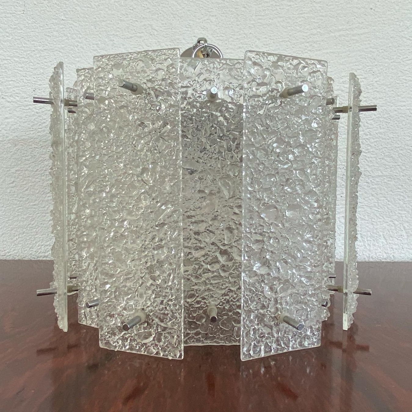 Lampadari & plafoniere: Vintage Eisglas Hängelampe – Usato da Zürich venduto da frauflufelberg 1