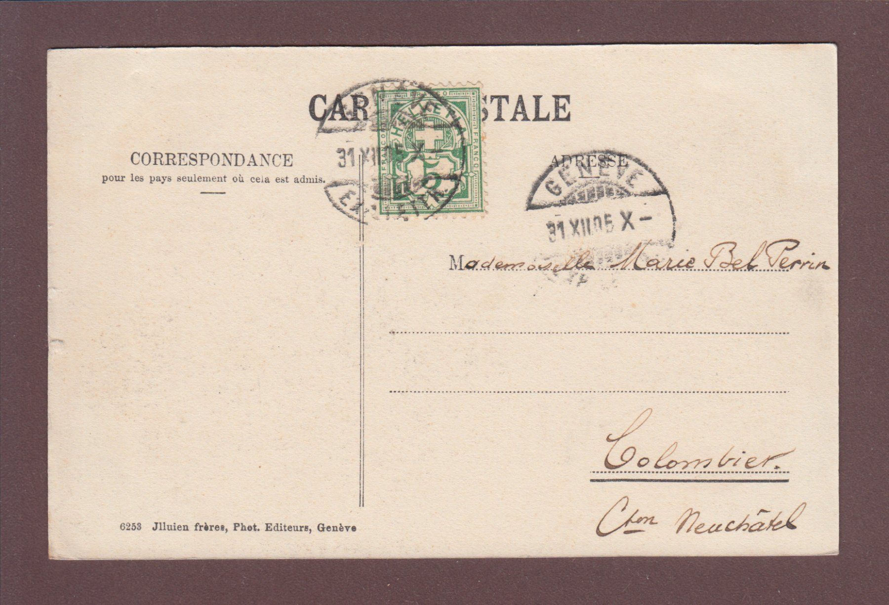 Cartoline postali: Château de CHILLON - Bonne Année - 1905 – Usato da Pully venduto da nicecards 1